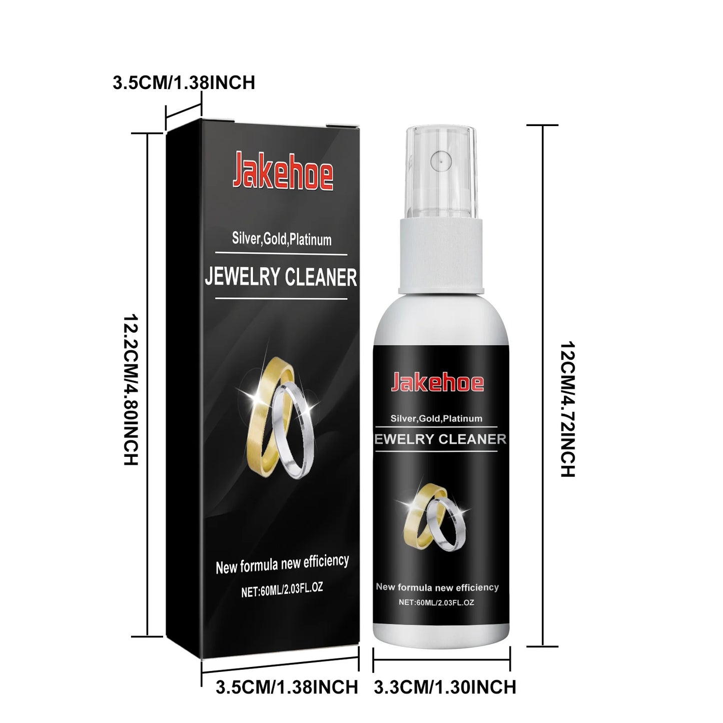 Jewelry Care Solution - Gold, Silver, Watches & Diamond Rings Cleaner, Anti-Tarnish and Antioxidant, 60Ml for Shine Maintenance